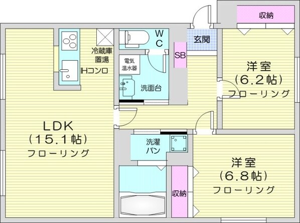 環状通東駅 徒歩18分 2階の物件間取画像